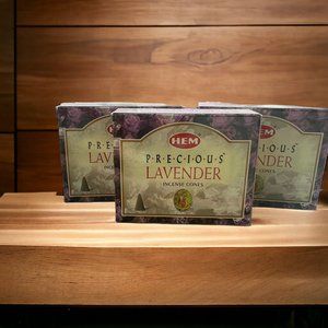 3 Boxes HEM Precious Lavender Incense Cones Each Box has 10 Total 30 NEW